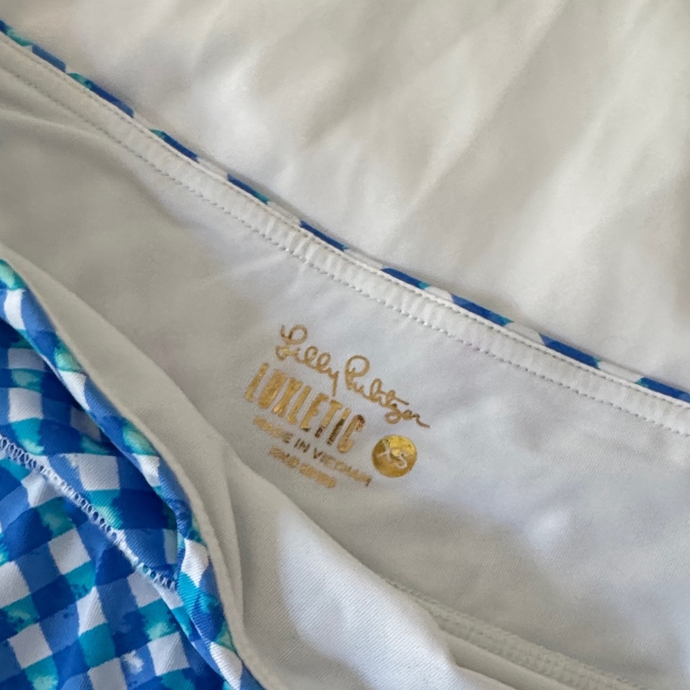 Lilly Pulitzer Blue and White Gingham Mini Skirt - Picture 3 of 4